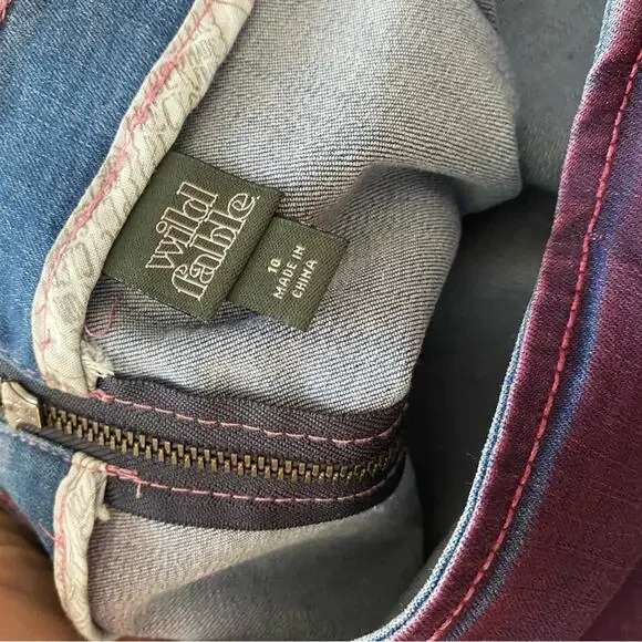 NEW Wild Fable denim purple acid wash mini skirt - Picture 3 of 5